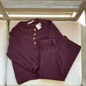 NWT Free People Hailee Sweater Set in Mulberry Red